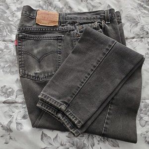 Jeans Levi Black 512 Slim Fit Tapered Leg Size 16 Long 32" Inseam 100% Cotton